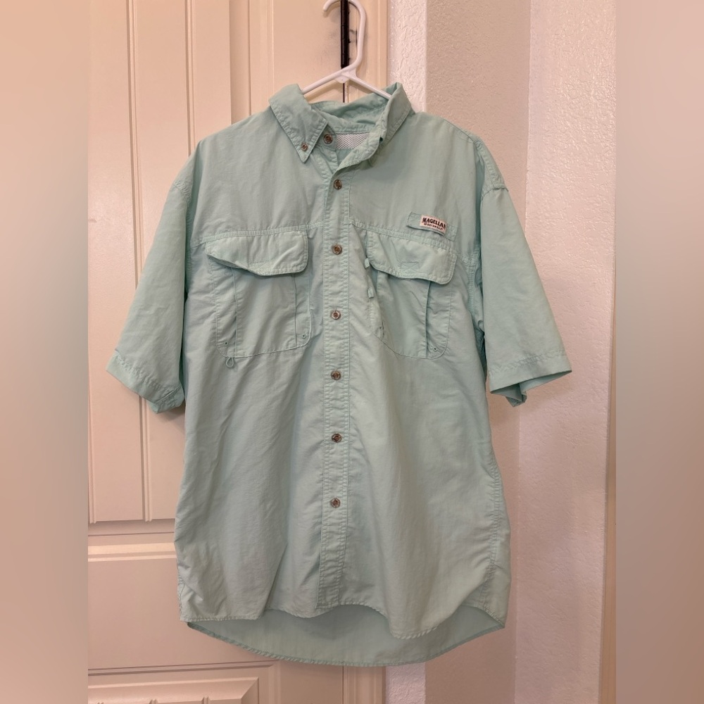 Magellan Fishing Shirt Mens Large Vented Button Down Outdoors Performance